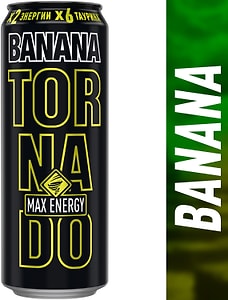 Изображение товара Напиток Tornado Max Energy Banana энергетический 450мл