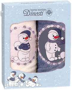 Изображение товара Набор полотенец Dinosti Снеговик из микрофибры 33*60см 2шт