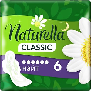 Изображение товара Прокладки Naturella Classic Camomile night with wings 6шт