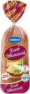 Изображение товара Хлеб Коломенский Двинский пшенично-ржаной нарезанный 350г