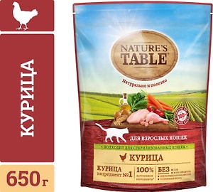 Изображение товара Сухой корм для кошек Natures Table Курица 650г