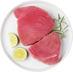 Изображение товара Тунец Люди Любят желтоперый филе-кусок без кожи мороженый 400г