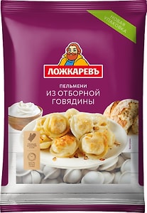 Изображение товара Пельмени Ложкаревъ из отборной говядины 900г
