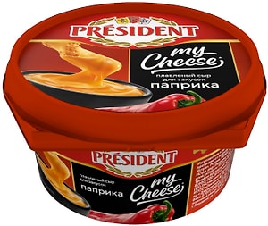 Изображение товара Сыр President My Cheese плавленый для закусок с паприкой 53% 125г