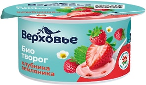 Изображение товара Биотворог Верховье Клубника и земляника 4.2% 120г