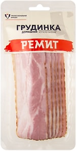Изображение товара Грудинка Ремит Домашняя копчено-вареная нарезка 150г