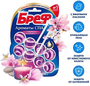 Изображение товара Средство БРЕФ Ароматы Спа Роскошь чистящее для унитаза 2x50г