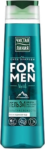 Изображение товара Гель для душа Чистая Линия For Men 3в1 Nord Ультрасвежесть мята и ледниковая вода 400мл