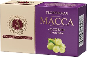 Изображение товара Масса творожная А.РостАгроКомплекс Особая с изюмом 23% 100г