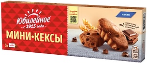 Изображение товара Мини-кексы Юбилейное с кусочками темного шоколада и какао 140г