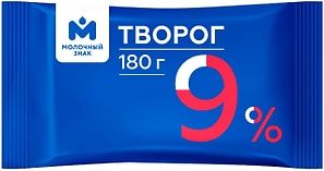 Изображение товара Творог Молочный знак 9% 180г