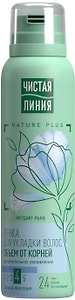 Изображение товара Пенка для укладки волос Чистая Линия Пшеница Объем от корней Сильная фиксация без утяжеления 150мл