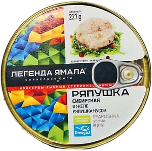 Изображение товара Ряпушка Легенды Ямала сибирская в желе 227г