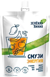Изображение товара Пюре Зеленая Линия Смузи Энергия с семенами чиа льна и гуараной 120г