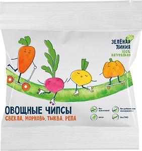 Изображение товара Чипсы Зеленая линия Овощные микс 25г