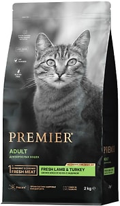Изображение товара Сухой корм для кошек Premier Cat Lamb&Turkey Adult Свежее мясо ягненка с индейкой 2кг