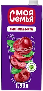 Изображение товара Напиток Моя Семья Вишнята-мята 1.93л