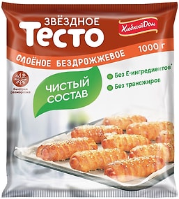 Изображение товара Тесто Хлебный дом Звездное слоеное бездрожжевое 1кг