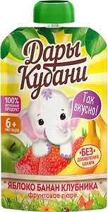 Изображение товара Пюре Дары Кубани Яблоко Банан и Клубника 90г