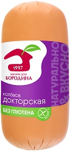 Изображение товара Колбаса Мясной дом Бородина Докторская вареная без глютена 500г