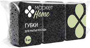 Изображение товара Губки для мытья посуды Маркет HOME 3шт