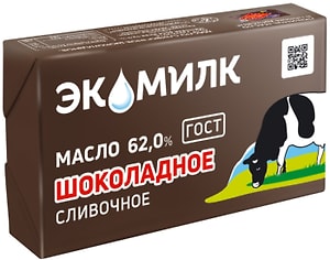 Изображение товара Масло сливочное Экомилк Шоколадное 62% 180г