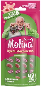 Изображение товара Крем-лакомство для кошек Molina с уткой и индейкой 48г