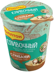 Изображение товара Лапша Роллтон Сливочный С грибами в сливочном соусе 70г