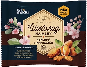 Изображение товара Шоколад namedu Горький с цельным миндалем 85г