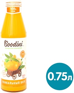 Изображение товара Сок Goodini Мандарин и Апельсин 100% 750мл