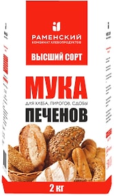 Изображение товара Мука Печенов пшеничная хлебопекарная Высшего сорт 2кг