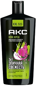 Изображение товара Гель для душа шампунь и средство для умывания Акс 3в1 Epic Fresh Грейпфрут и кардамон 610мл