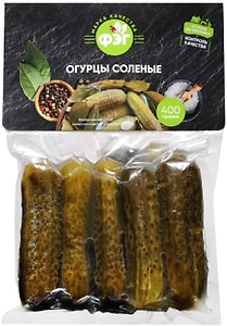 Изображение товара Огурцы ФЭГ Домашняя Кадка соленые 400г