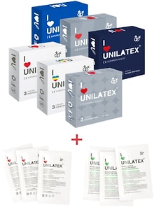 Изображение товара Промо-набор Unilatex Презервативы 6*3шт + Лубрикант Unilatex 6*5мл