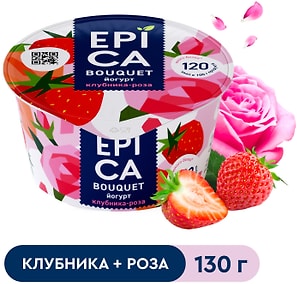 Изображение товара Йогурт Epica Bouquet Клубника-роза 4.8% 130г