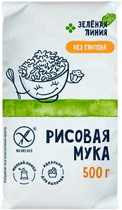 Изображение товара Мука рисовая Зеленая Линия цельнозерновая 500г