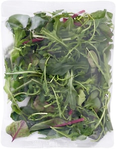 Изображение товара Смесь салатная мытая Руккола-Мангольд-Шпинат 65г