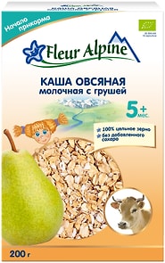 Изображение товара Каша Fleur Alpine Овсяная молочная с грушей с 5 месяцев 200г