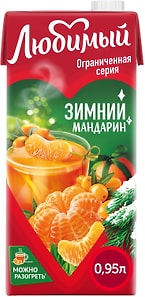 Изображение товара Напиток сокосодержащий Любимый Зимний мандарин 950мл