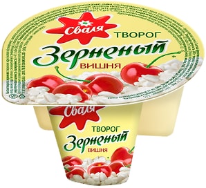 Изображение товара Творог зерненый Сваля Вишня 5% 130г