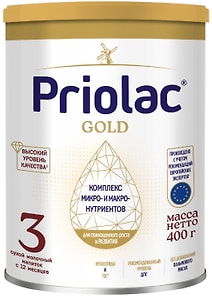 Изображение товара Смесь Priolac Gold 3 молочная с 12 месяцев 400г