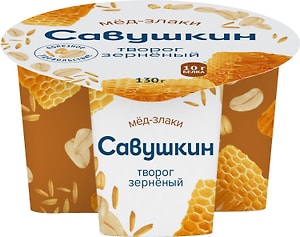 Изображение товара Творог Савушкин зерненый Мед-Злаки 3% 130г