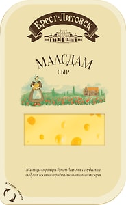 Изображение товара Сыр Брест-Литовск Маасдам полутвердый 45% 130г