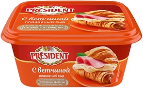 Изображение товара Сыр плавленый President с ветчиной 45% 400г