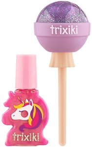 Изображение товара Набор косметики Trixiki Улыбнись! Ты сверкаешь: лак на водной основе и блеск для губ 3+