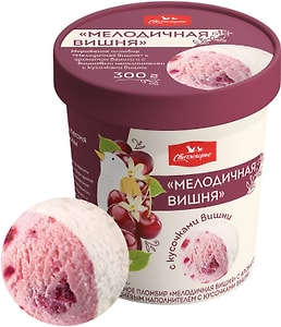 Изображение товара Мороженое Свитлогорье Пломбир Мелодичная вишня 15% 300г