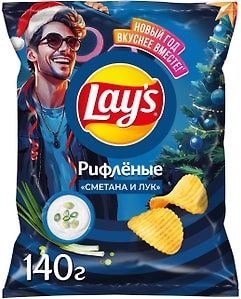 Изображение товара Чипсы Lays Сметана и Лук 140г
