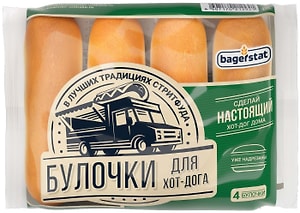 Изображение товара Булочка Bagerstat для хот-дога 240г
