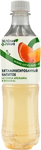 Изображение товара Напиток Зеленая Линия с соком апельсина и ананаса слабогазированный 500мл
