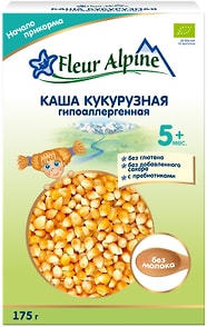 Изображение товара Каша Fleur Alpine Кукурузная безмолочная гипоаллергенная с пребиотиками с 5 месяцев 175г